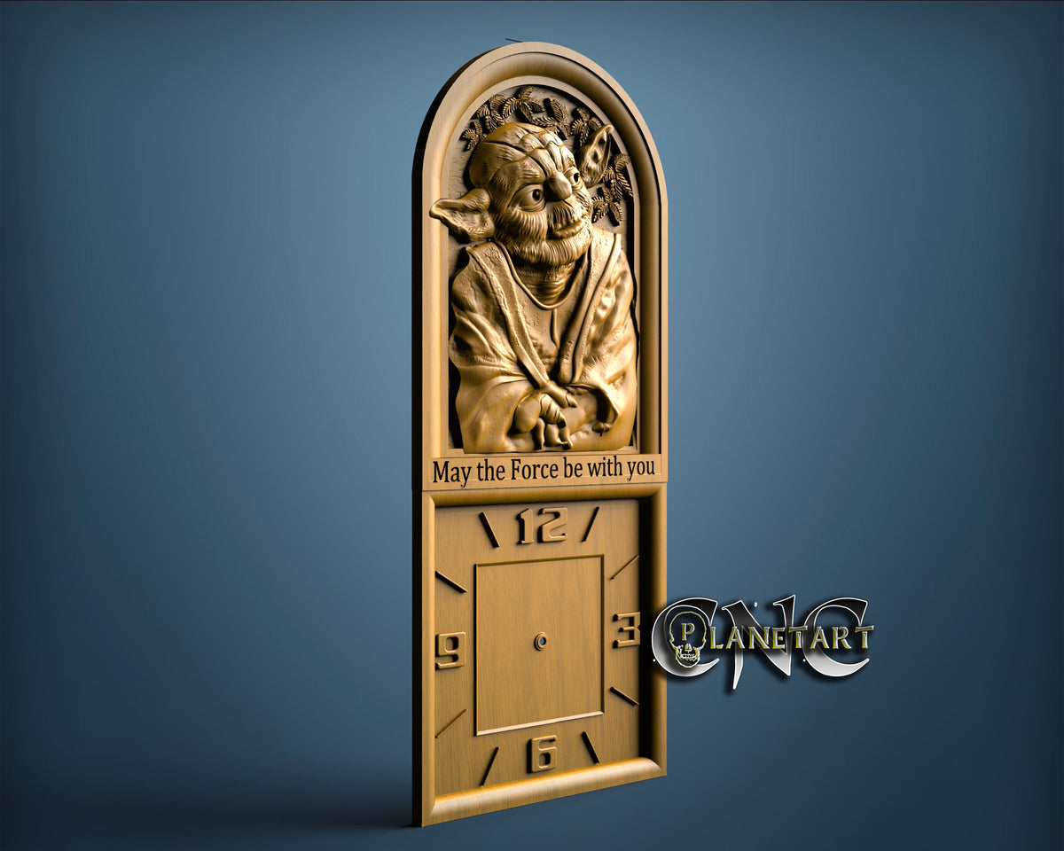 Yoda Clock, 3D STL Model 1270 Cnc Art