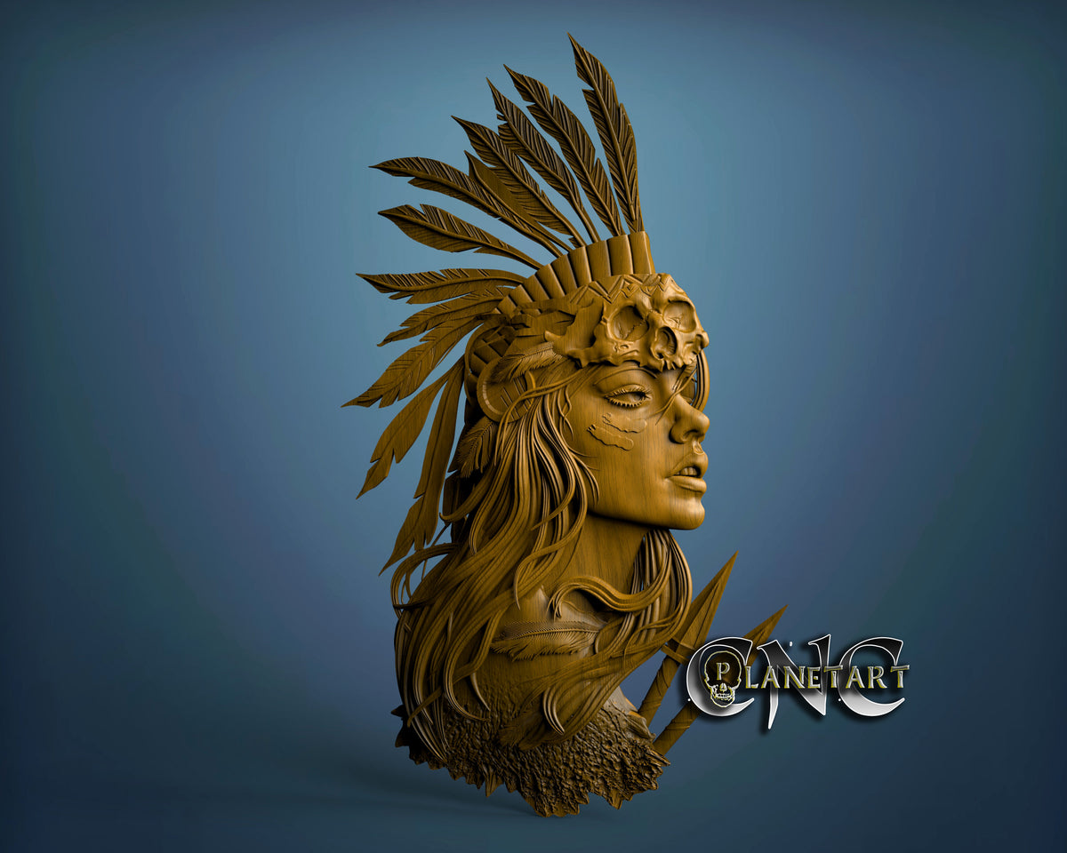 Indian Girl, 3D STL Model 10210 – Cnc Planet Art