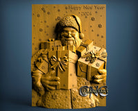 Happy New Year 2024 Santa, 3D STL Model 10125 v3