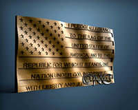 Wavy Pledge Flag, 3D STL Model 10389