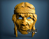 Native Indian Old Man, 3D STL Model 11157