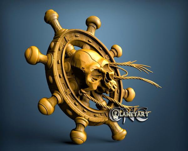 Wheel and Skull, 3D STL Model 11238