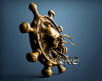 Wheel and Skull, 3D STL Model 11238