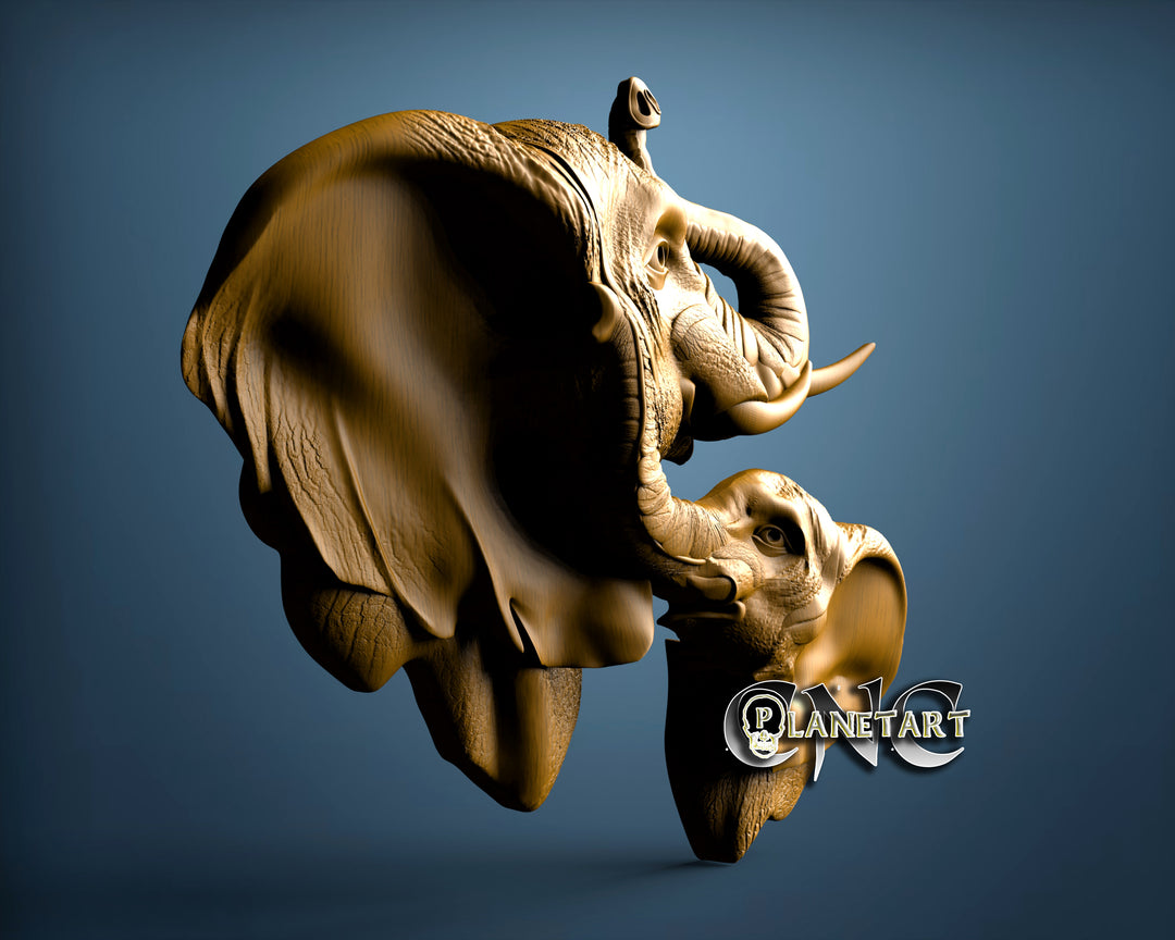 Elephants, 3D STL Model 11293 – Cnc Planet Art