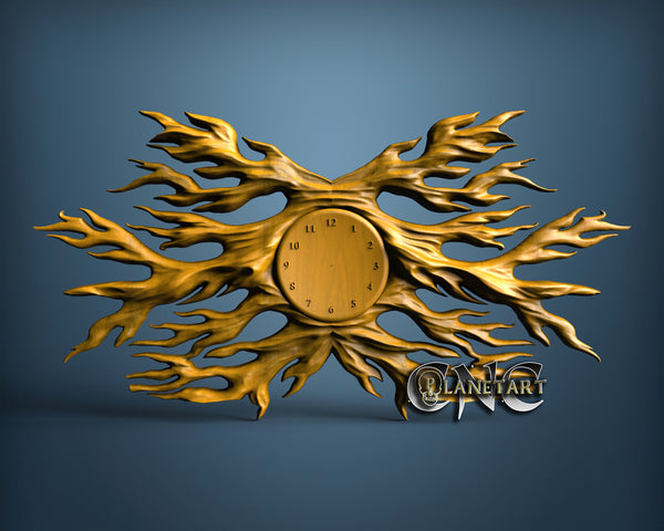 Wood Clock, 3D STL Model 11370