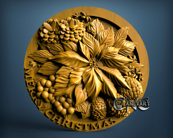 Christmas Flowers, 3D STL Model 11373