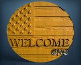 Welcome USA Flag, 3D STL Model 11380