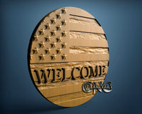 Welcome USA Flag, 3D STL Model 11380