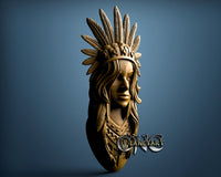 Native Indian Girl, 3D STL Model 11401