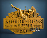 Liquor Guns and Girls, 3D STL Model 11405