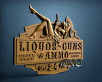 Liquor Guns and Girls, 3D STL Model 11405