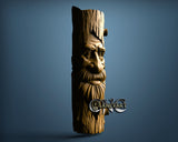 Santa in wood v2, 3D STL Model 11410