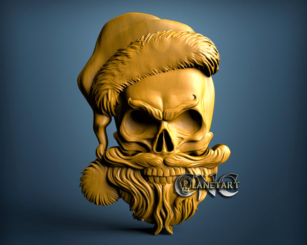 Christmas Skull v2,  3D STL Model 11411