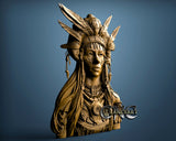 Native Indian Girl, 3D STL Model 11425