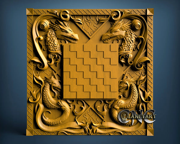 Chessboard Dragon, 3D STL Model 11439