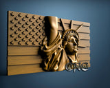 Liberty and Flag, 3D STL Model 11461