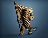 Bear with USA Flag, 3D STL Model 11462