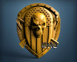 Veteran Skull Shield, 3D STL Model 11463