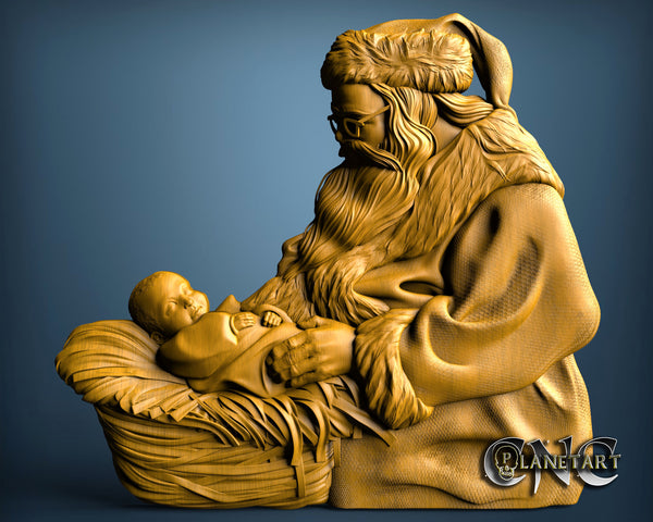 Santa and Baby, 3D STL Model 11517