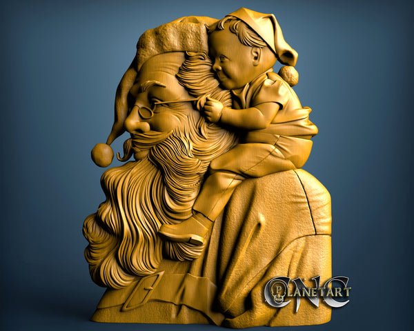 Santa and Kid, 3D STL Model 11518