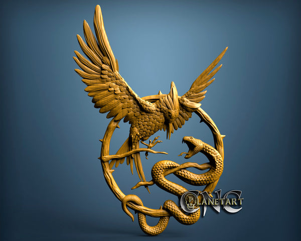 Snake and Bird, 3D STL Model 11539