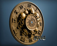 Skull Clock, 3D STL Model 11545