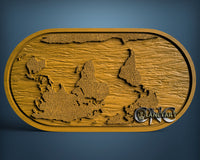 World Map, 3D STL Model 11573