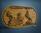 World Map, 3D STL Model 11573