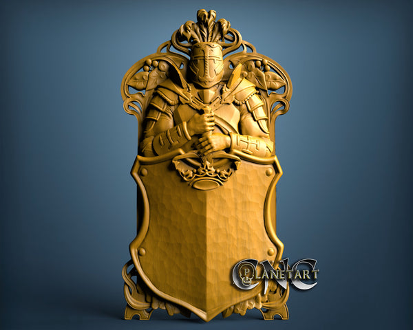 Warrior with Sword and Shield, 3D STL Model 11584