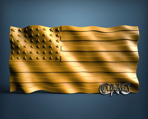 USA Flag, 3D STL Model 11591