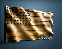 USA Flag, 3D STL Model 11591