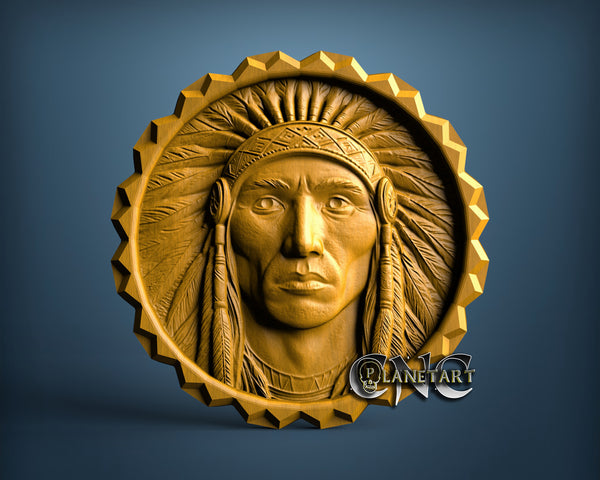 Indian Native American Chief, 3D STL Model 11641
