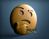 Thoughtful face Smile, 3D STL Model 11648
