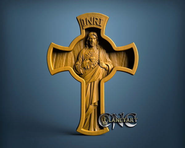 Jesus in Cross, 3D STL Model 11650