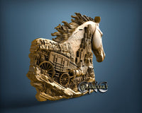 Horses, 3D STL Model 11666