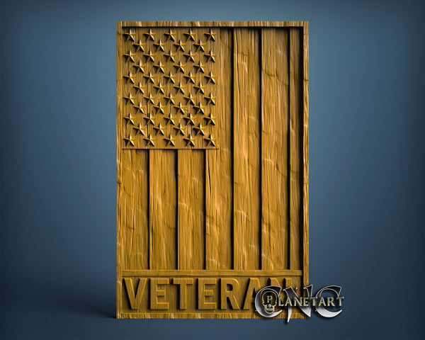 Veteran USA Flag, 3D STL Model 11668