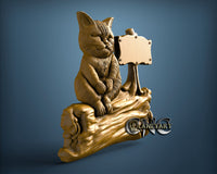 Cat with Table, 3D STL Model 11680