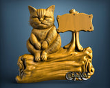 Cat with Table, 3D STL Model 11680