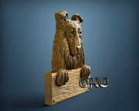 Collie Dog with Table, 3D STL Model 11681