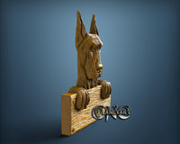 Doberman with Table, 3D STL Model 11684