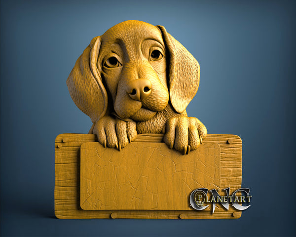 Dog with Table, 3D STL Model 11685