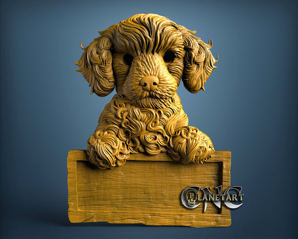 Puppies with Table, 3D STL Model 11688