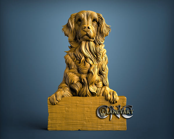 Dog with Table, 3D STL Model 11689