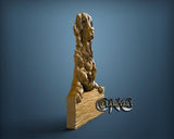 Dog with Table, 3D STL Model 11689