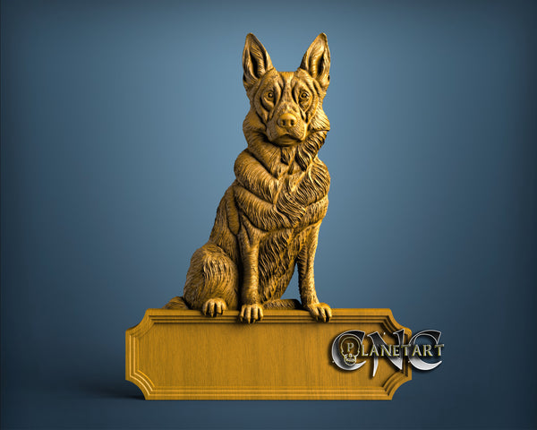 German Shepherd Table, 3D STL Model 11692