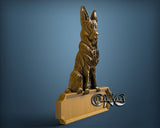 German Shepherd Table, 3D STL Model 11692