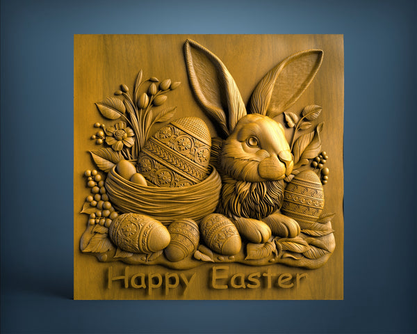 Happy Easter Bunny, 3D STL Model 11693