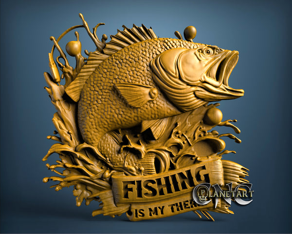 Fishing is my Therapy, 3D STL Model 11695