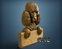 Poodle Dog with Table, 3D STL Model 11700