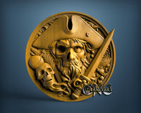 Pirate and Skull, 3D STL Model 11713